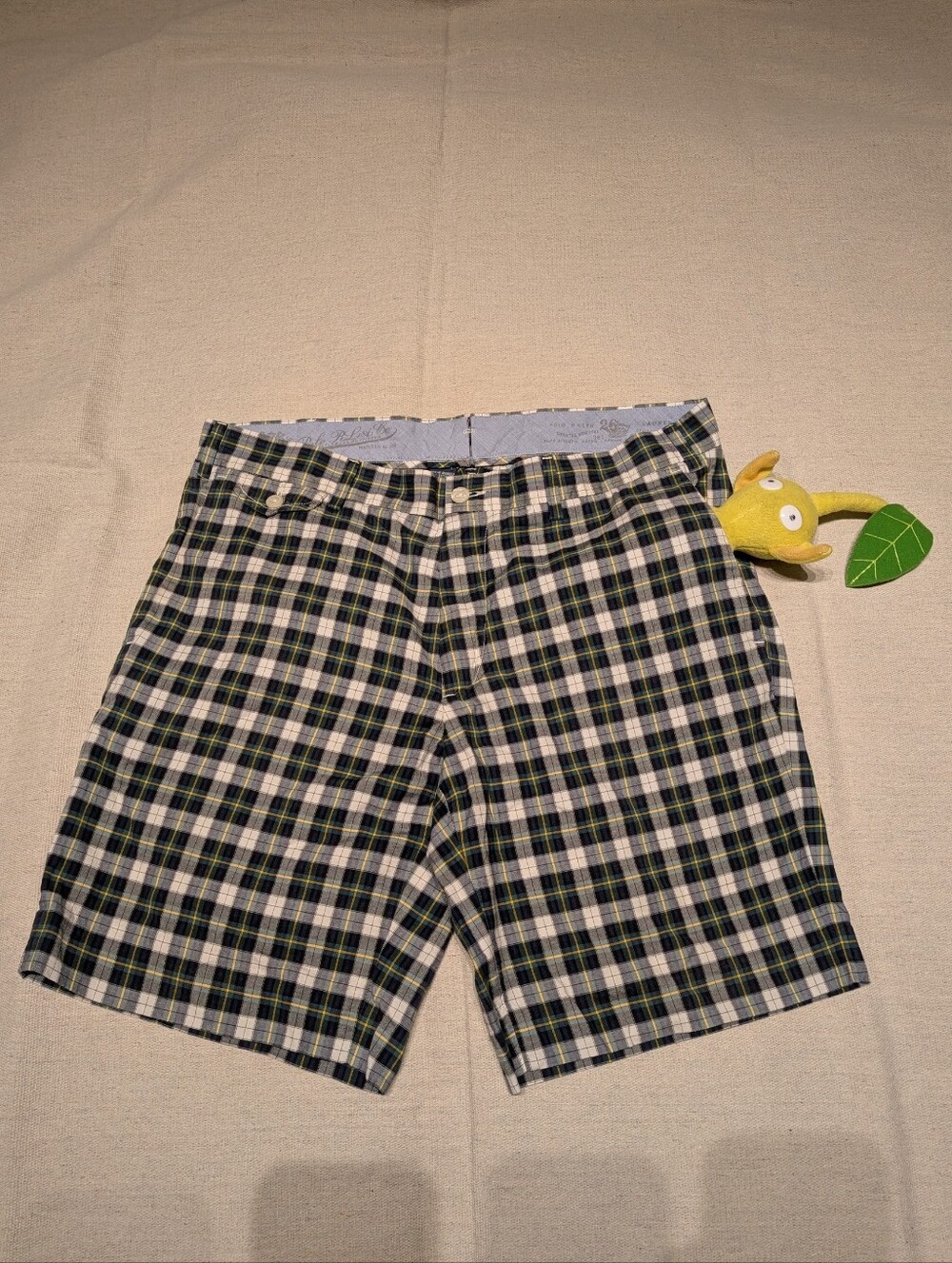 Polo plaid shorts mens 34
